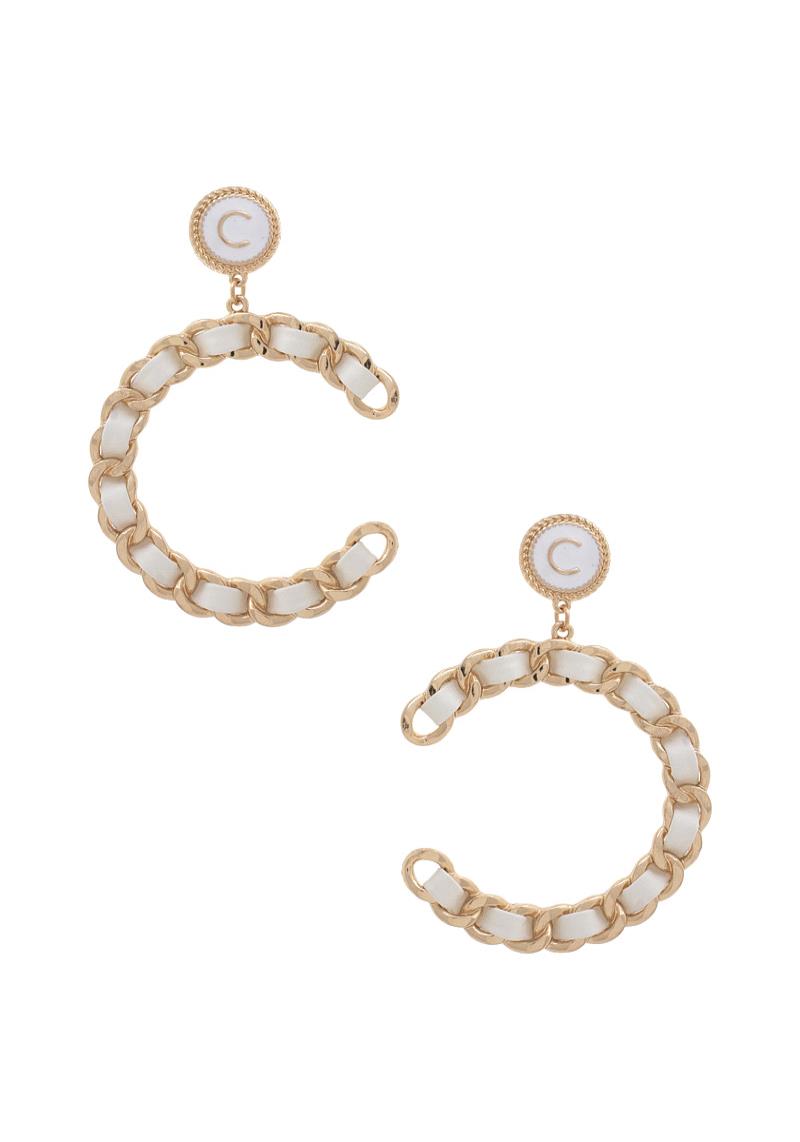 CURB LINK OPEN CIRCLE EARRING