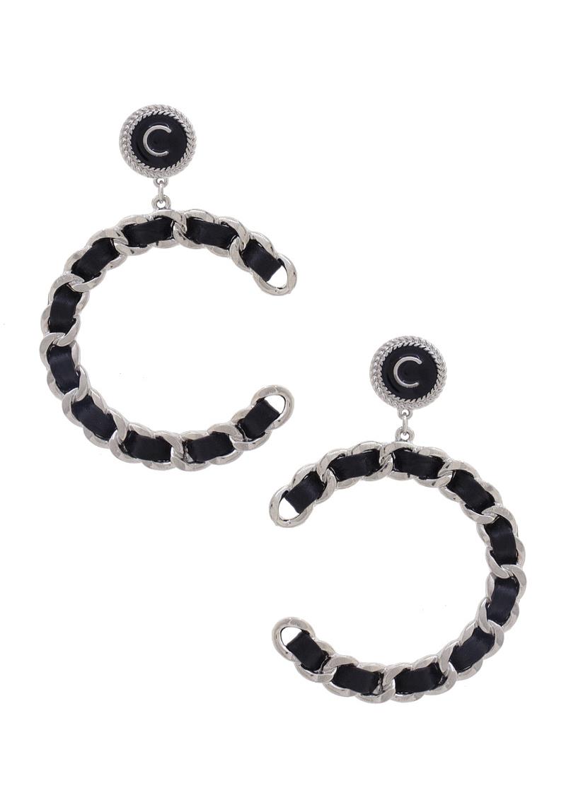 CURB LINK OPEN CIRCLE EARRING