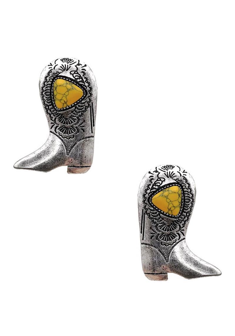 WESTERN STYLE BOOTS WIDE EARRING