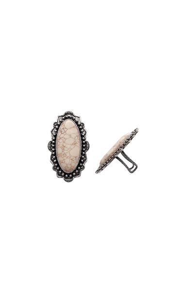 WESTERN STYLE STONE WIDE RING