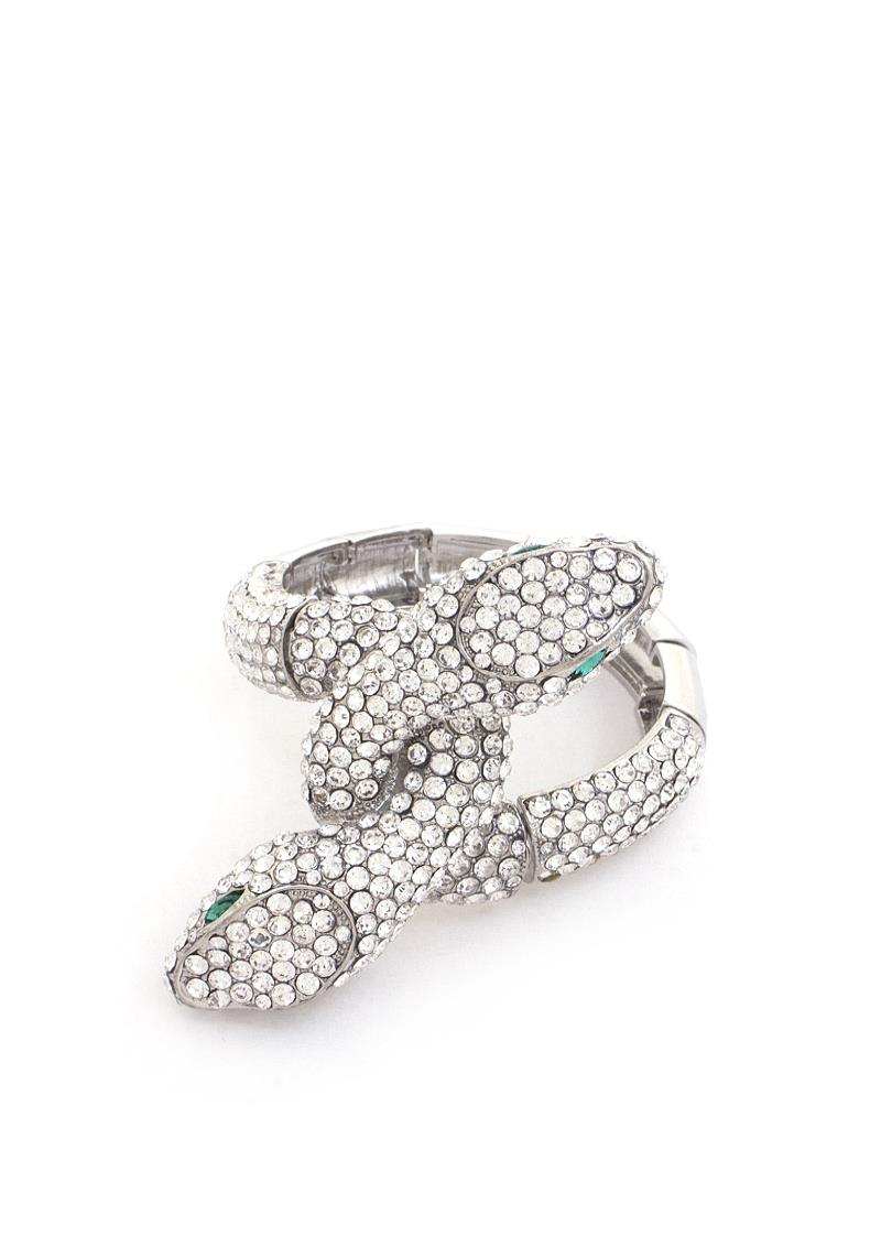 DOUBLE HEAD SNAKE RHINESTONE BRACELET