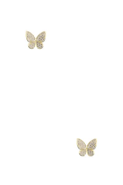 CRYSTAL OUTLINED BUTTERFLY POST EARRING