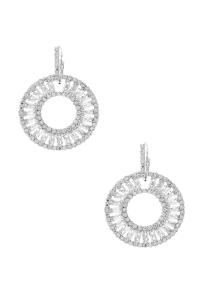 CRYSTAL HOOP DANGLE EUROWIRE EARRING