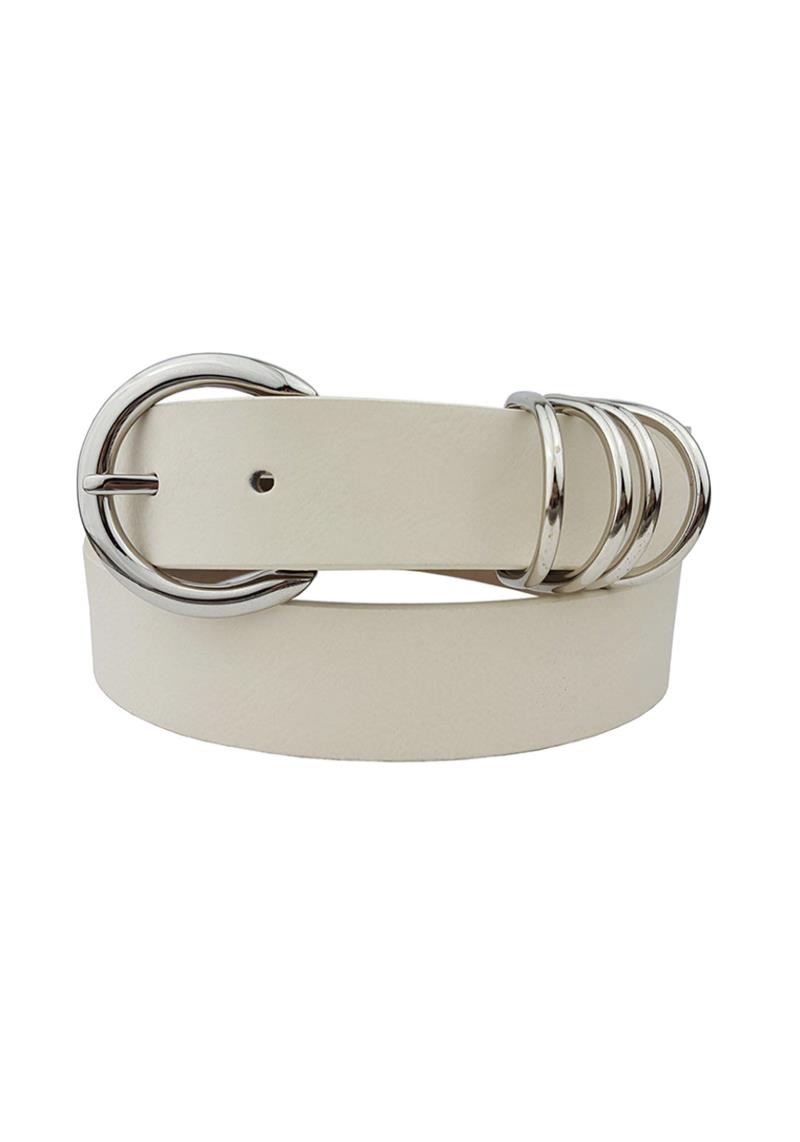 CLASSIC SILVER BUCKLE BELT WITH D RING