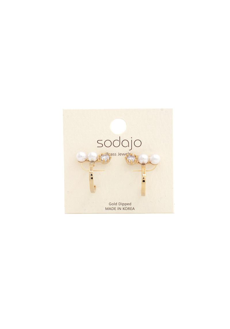 SODAJO PEARL CRYSTAL EARRING
