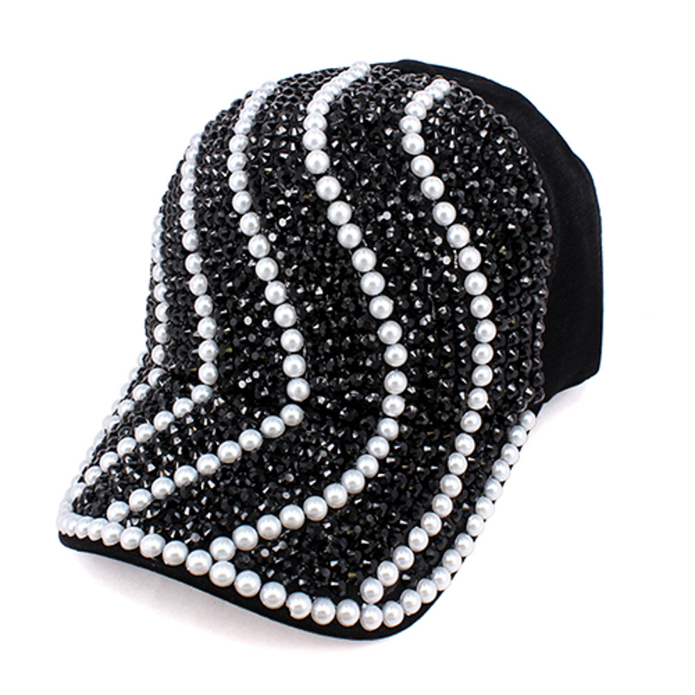 PEARL RHINESTONE FASHION CAPS