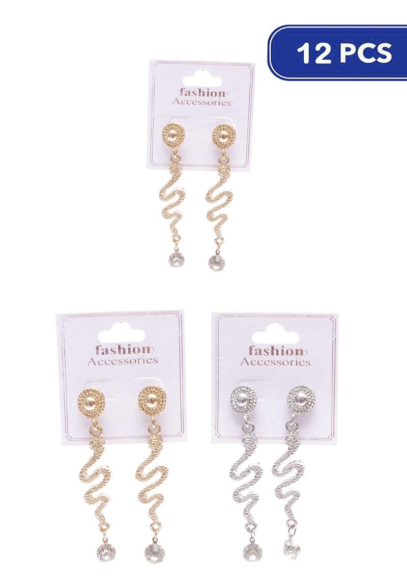 FASHION SNAKE DANGLE EARRING (12 UNITS)