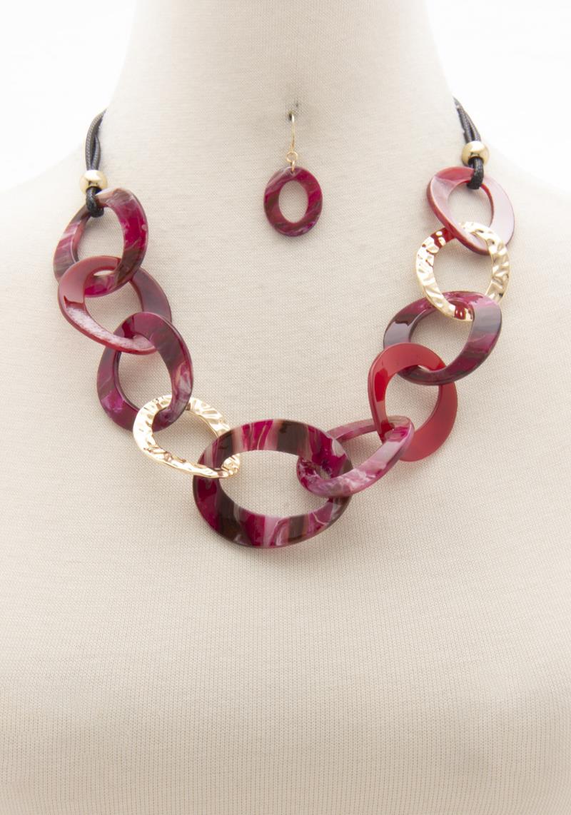 ACETATE CIRCLE LINK NECKLACE