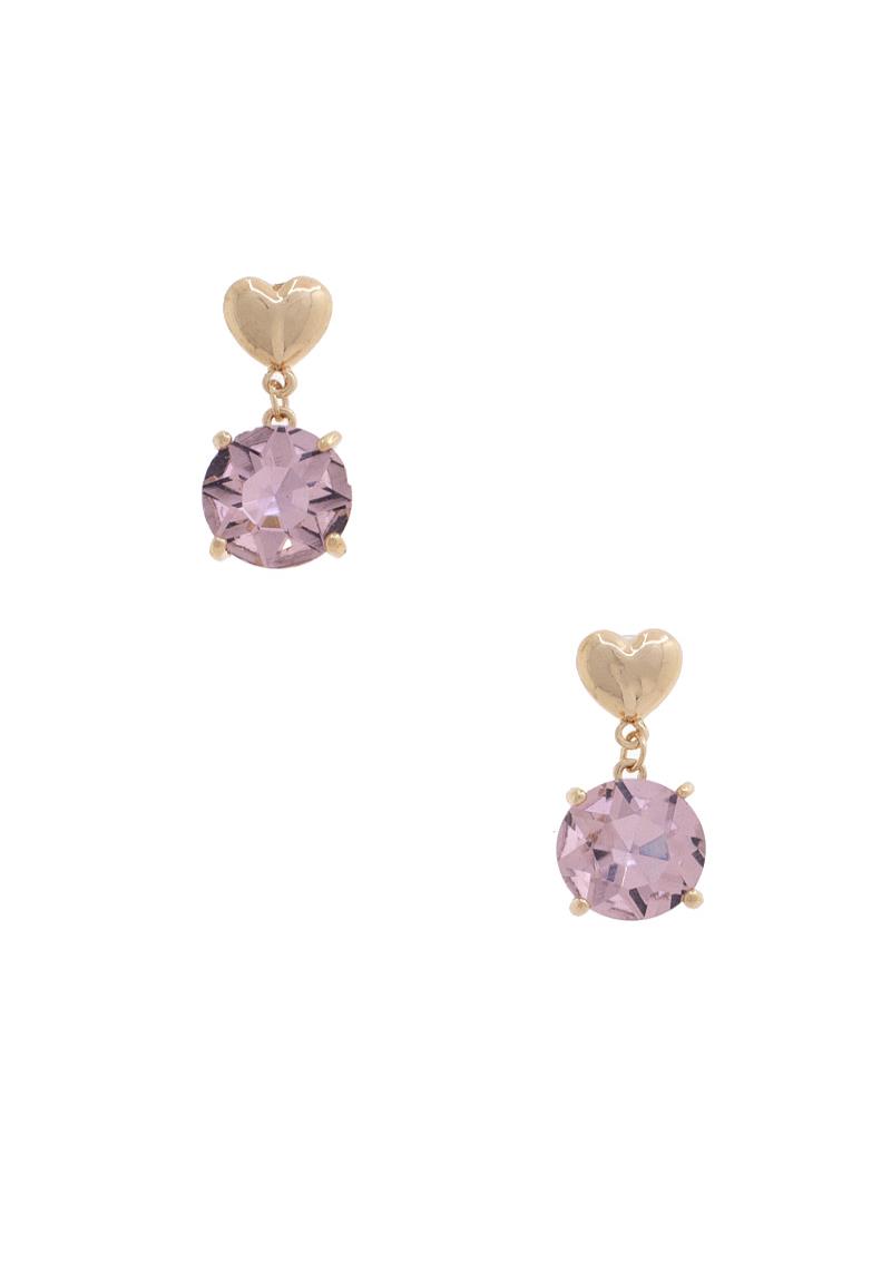 HEART CRYSTAL DANGLE EARRING