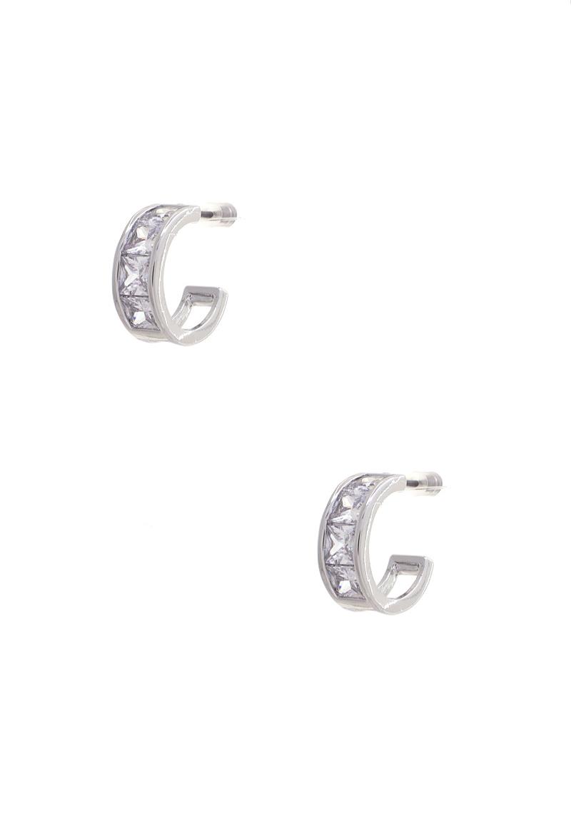 CRYSTAL EDGE OPEN CIRCLE EARRING