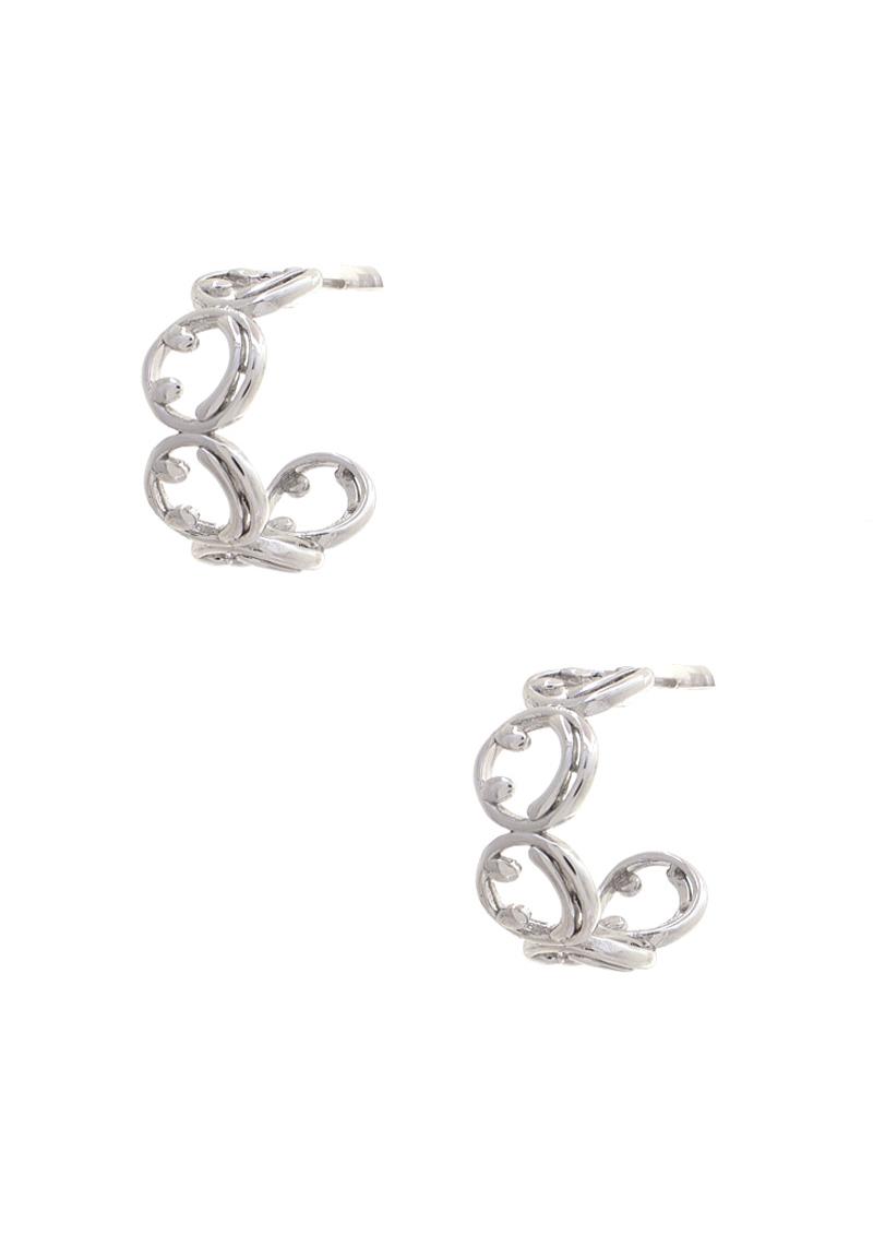 HAPPY FACE PATTERN OPEN HOOP EARRING