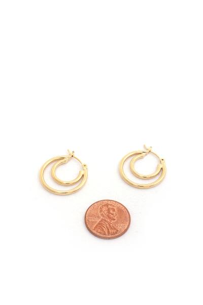 DOUBLE HOOP 14K GOLD DIPPED EARRING