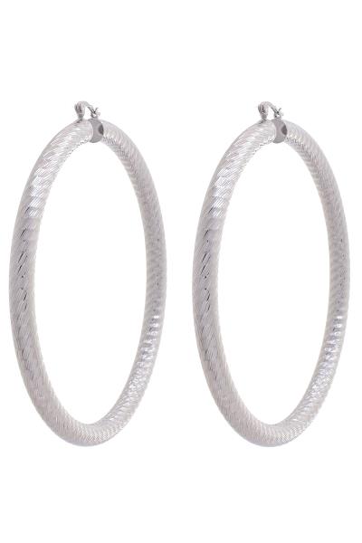 LINED PIPE METAL HOOP EARRING