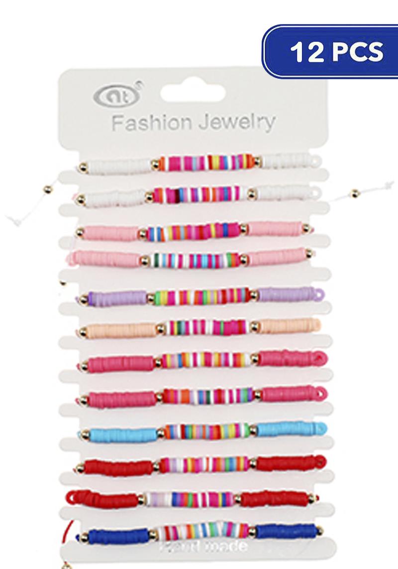 FASHION RUBBER DISC BRACELET (12 UNITS)