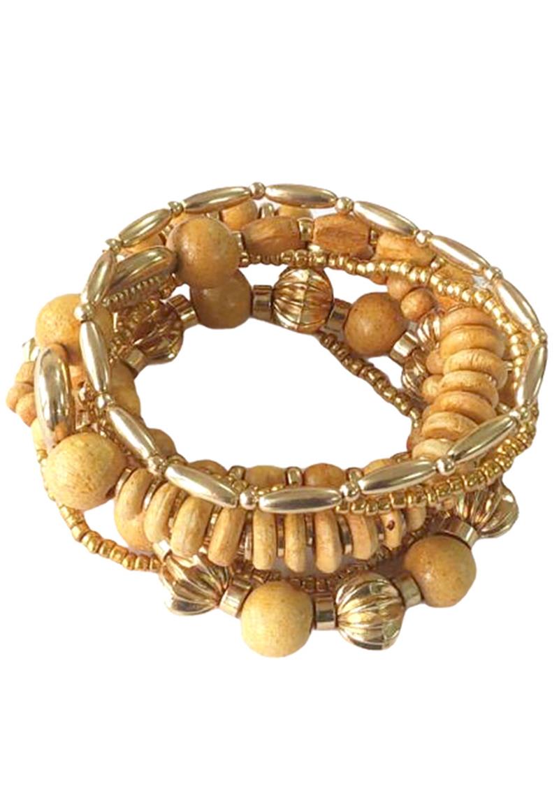 FASHION MULTI BEAD STRETCH BRACELET SET