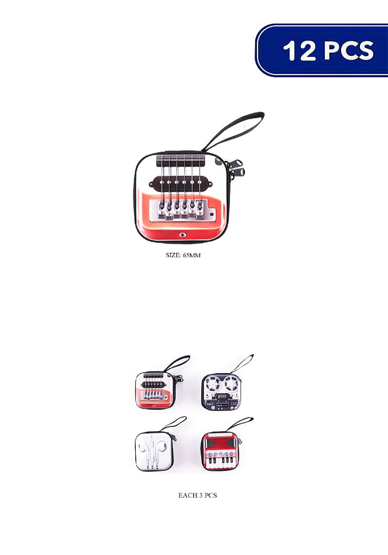 FASHION INSTRUMENT PLAYER PRINT ZIPPER COIN PURSE (12 UNITS)