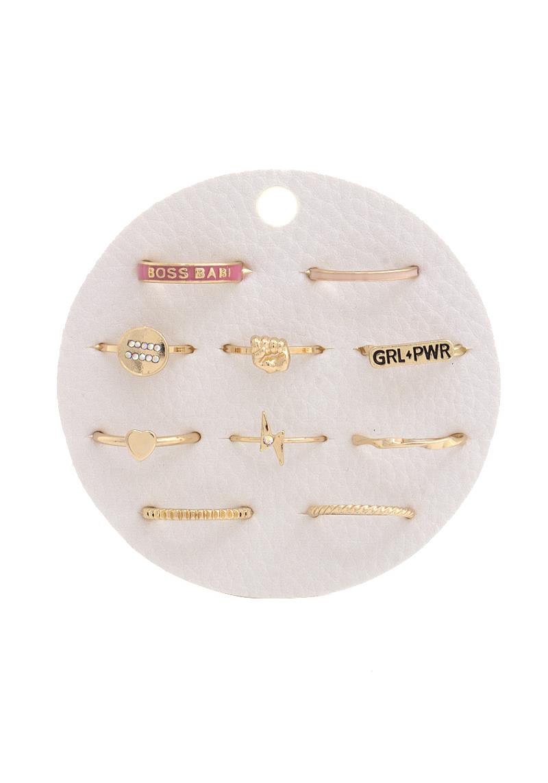 GRL PWR ASSORTED RING SET