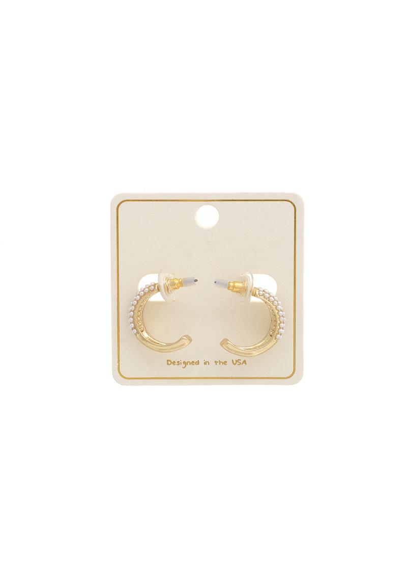 PEARL EDGE OPEN CIRCLE EARRING