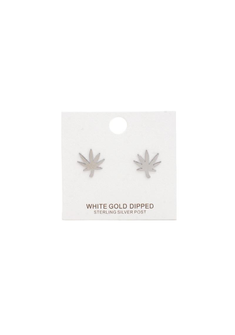 CANNABIS LEAF STUD EARRING