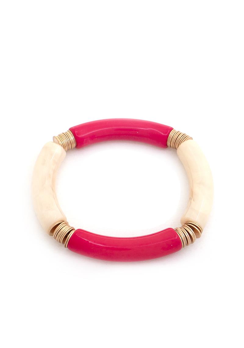 TWO TONE METAL DISC BRACELET