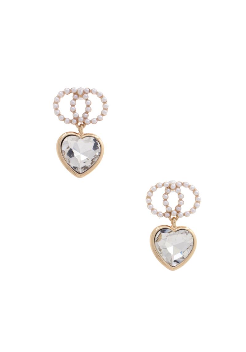 DOUBLE CIRCLE HEART DANGLE EARRING
