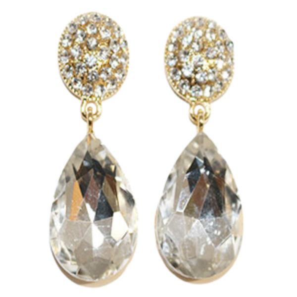 RHINESTONE TEARDROP DANGLE EARRING