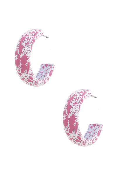 MARBLE OPEN HOOP EARRING