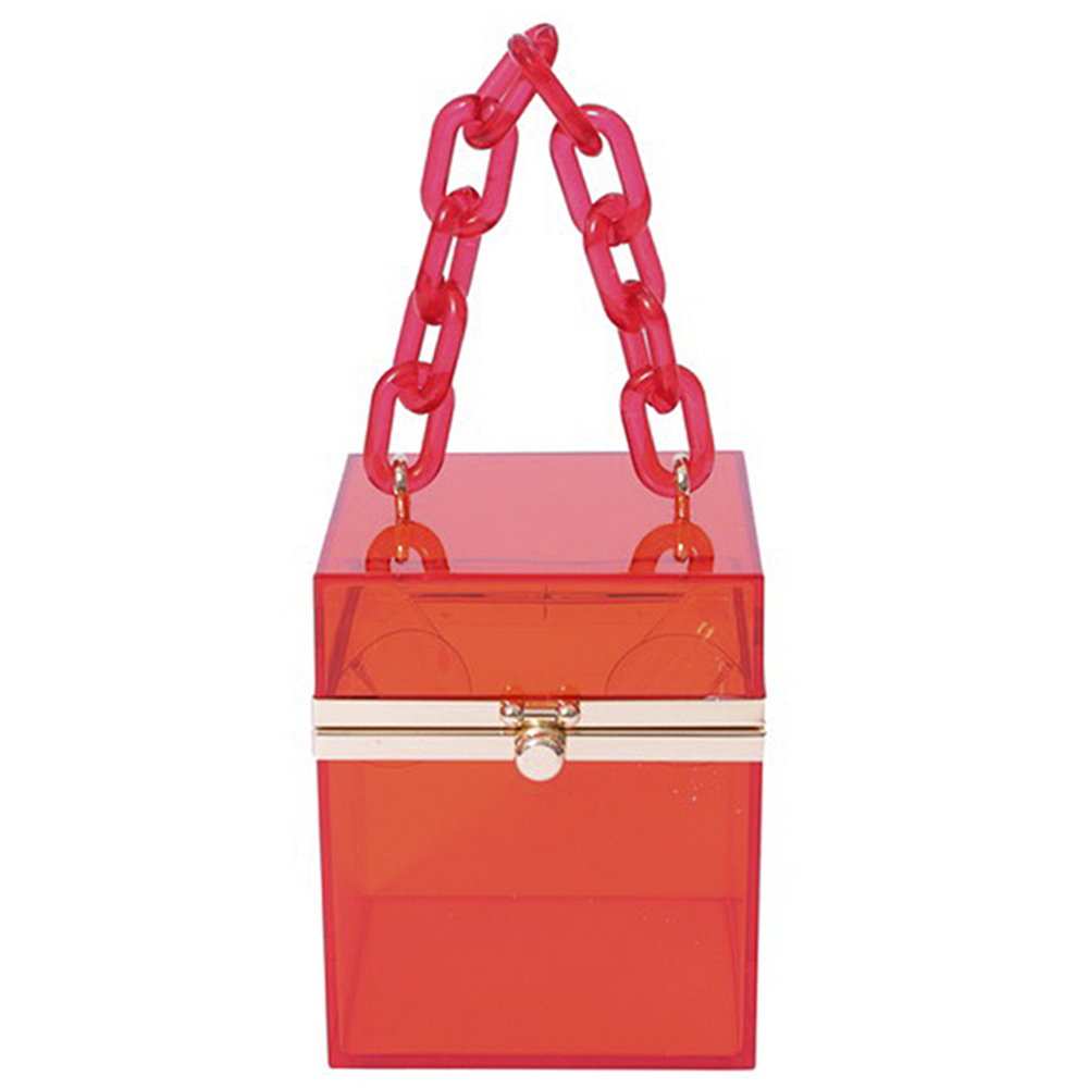 FASHION CLEAR BOX LINK HANDLE BAG