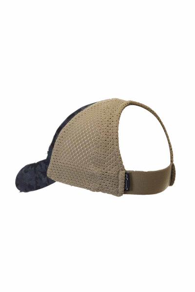 WASHED CAMOUFLAGE PONY CAP WITH STRETCH MESH
