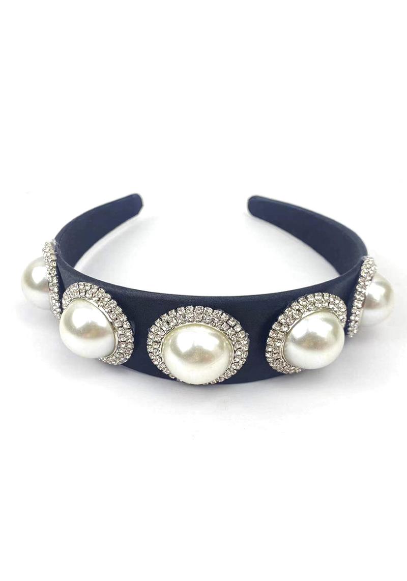 EMBELLISHED PEARL RHINESTONE HEADBAND
