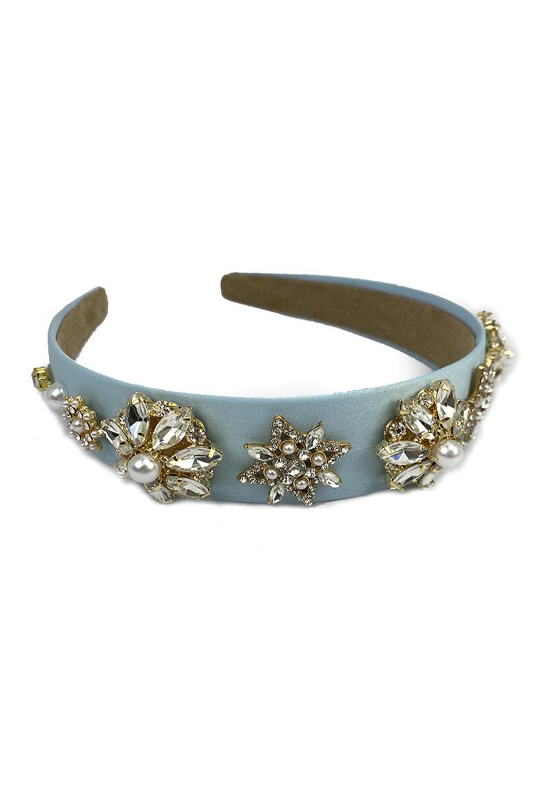 FASHION STONE PEARL FLOWER HEADBAND