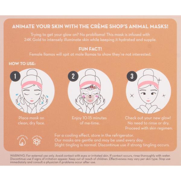 THE CREME SHOP BRIGHTEN UP SKIN ANIMATED LLAMA FACE MASK SET OF 3