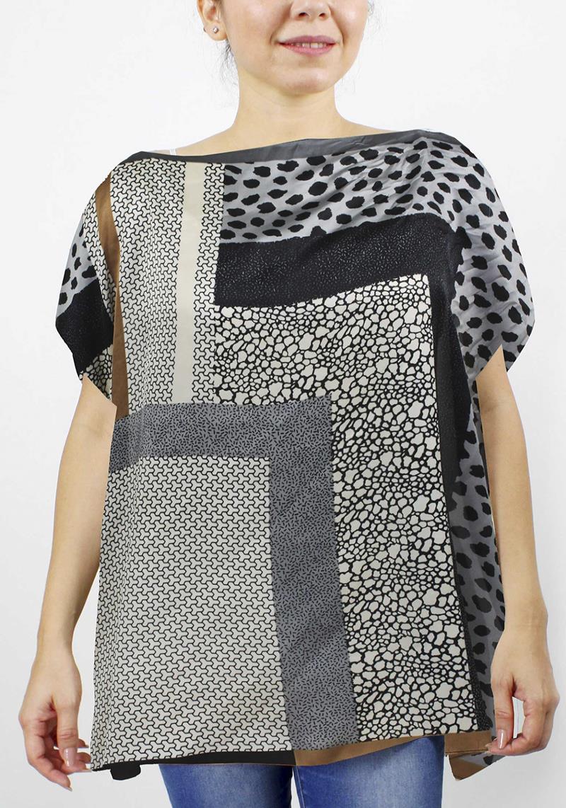 SILKY MULTI PATTERN PRINT TOP