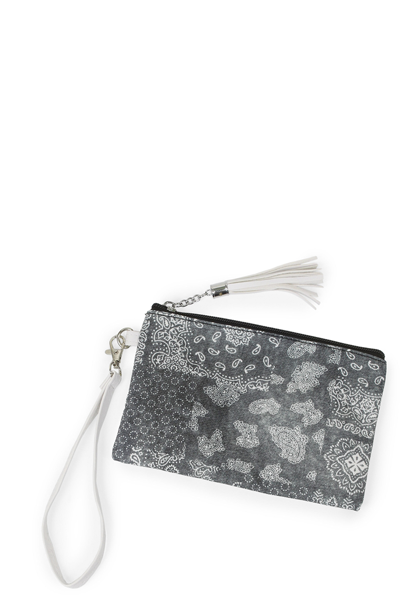 FASHION PAISLEY PRINT POUCH BAG
