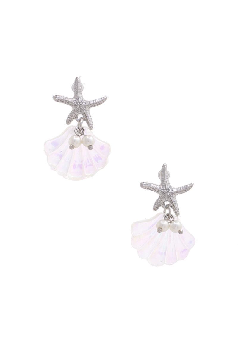 STAR FISH SEASHELL DANGLE EARRING