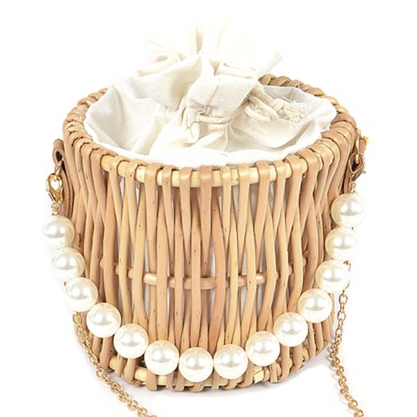 BAMBOO FAUX PEARL HANDLE CLUTCH