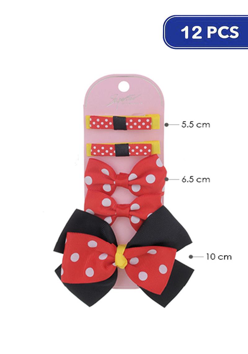 FASHION RIBBON HAIR PIN SET (12 UNITS)