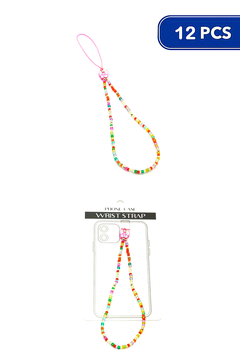 BUTTERFLY CHARM BEADED PHONE CORD (12 UNITS)
