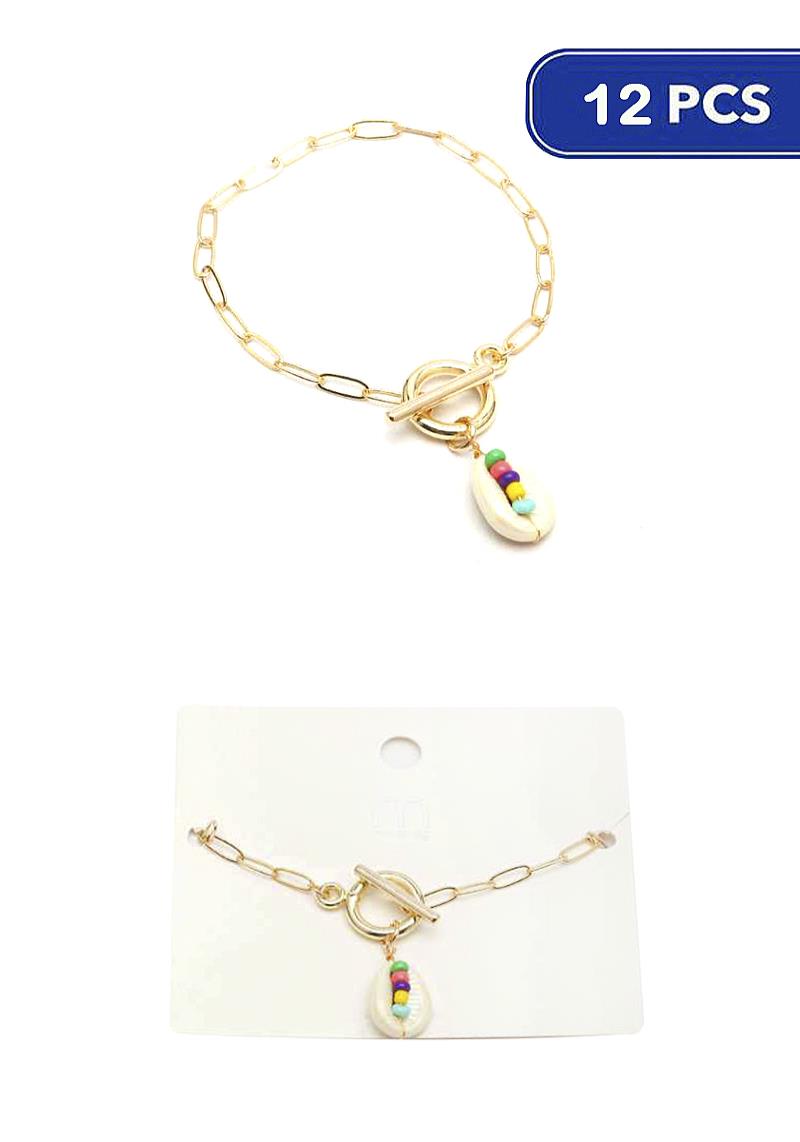 SEASHELL CHAIN BRACELET (12 UNITS)