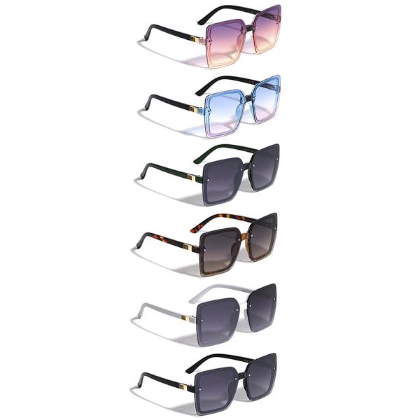 RIMLESS SQUARE FASHION SUNGLASSES 1DZ