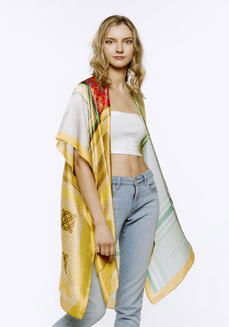 MULTI PRINTED SILKY KIMONO