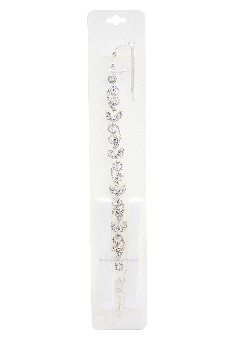 SWIRL LEAF PATTERN RHINESTONE HAIR VINE