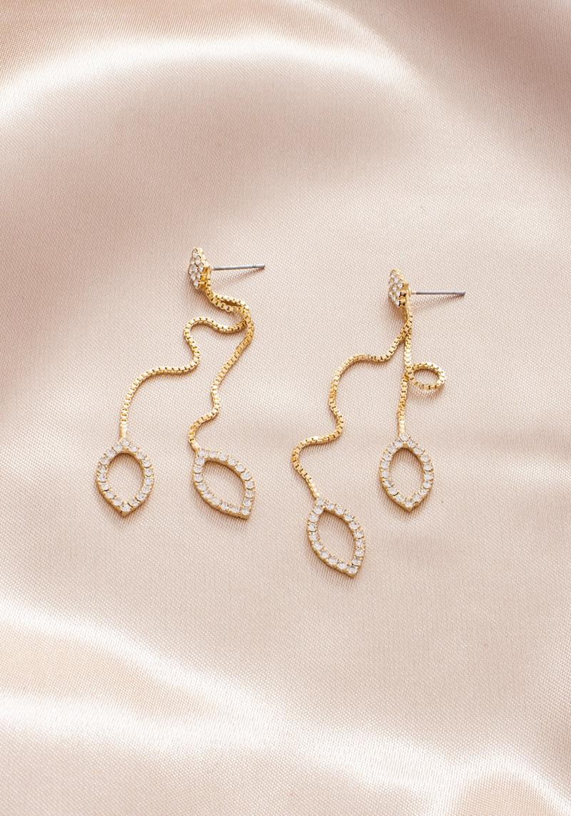 SODAJO METAL DROP RHINESTONE TEARDROP DANGLE EARRING