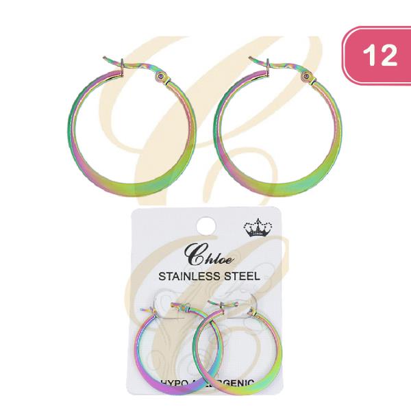 FASHION RAINBOW HOOP EARRING (12 UNITS)