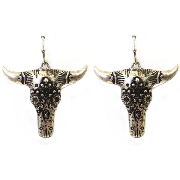 CATTLE SKULL DANGLE EARRING