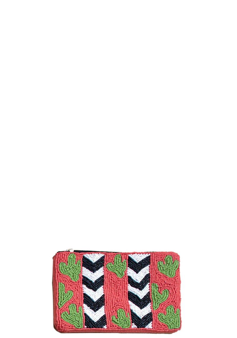 SEED BEAD PATTERN MINI COIN PURSE BAG