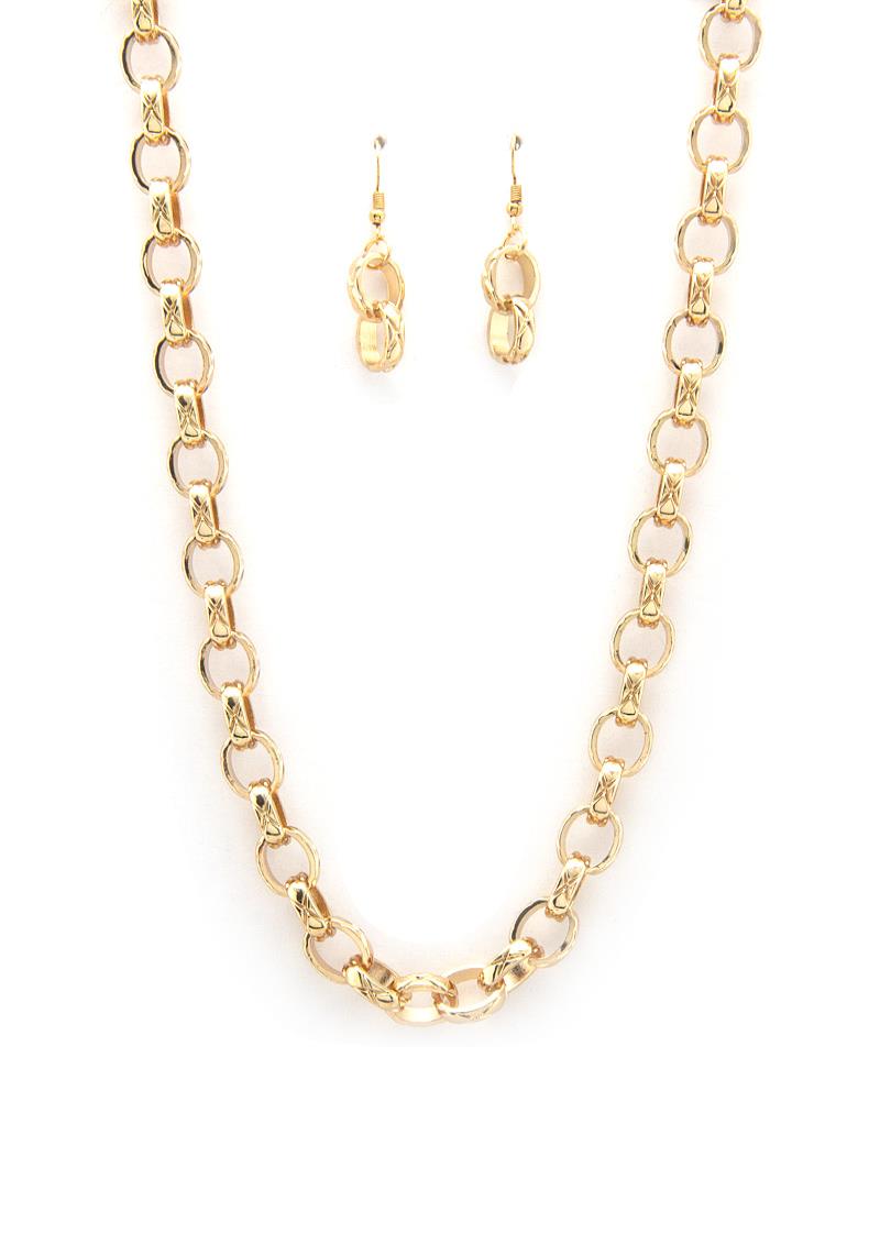 CIRCLE LINK METAL NECKLACE