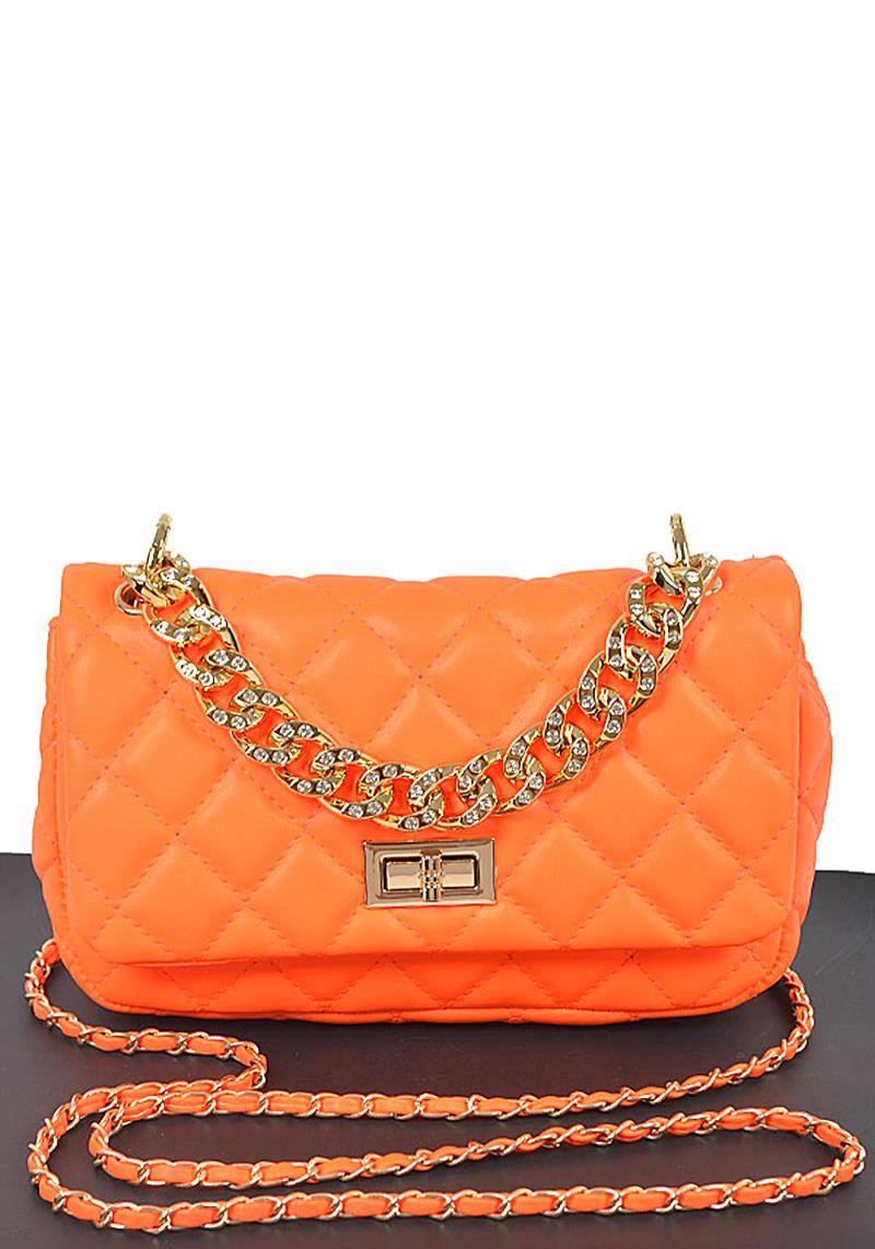 QUILTED CHAIN CROSSBODY BAG