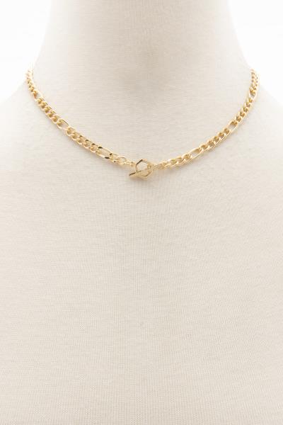 FIAGRO LINK HEXAGON TOGGLE CLASP NECKLACE