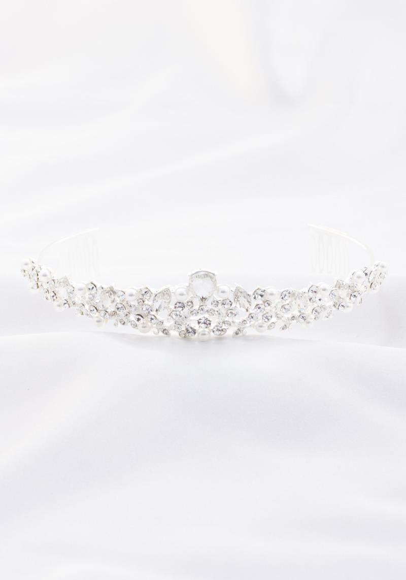 RHINESTONE PEARL TIARA